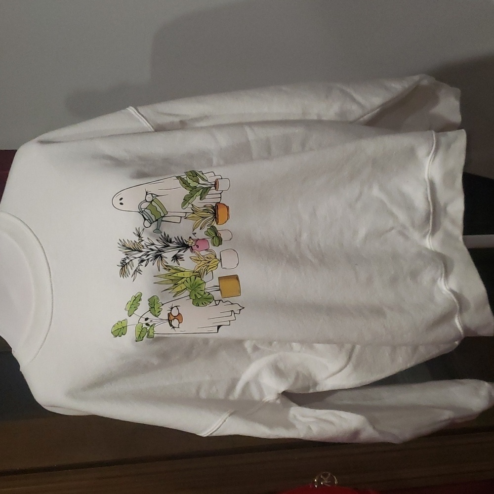 Gildan Halloween sweatshirt ghost plant Mom heat transfer SZ XL